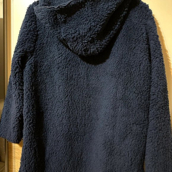 Brand new Sleepdown Navy Borg Dressing Gown Jacket - Picture 2 of 4